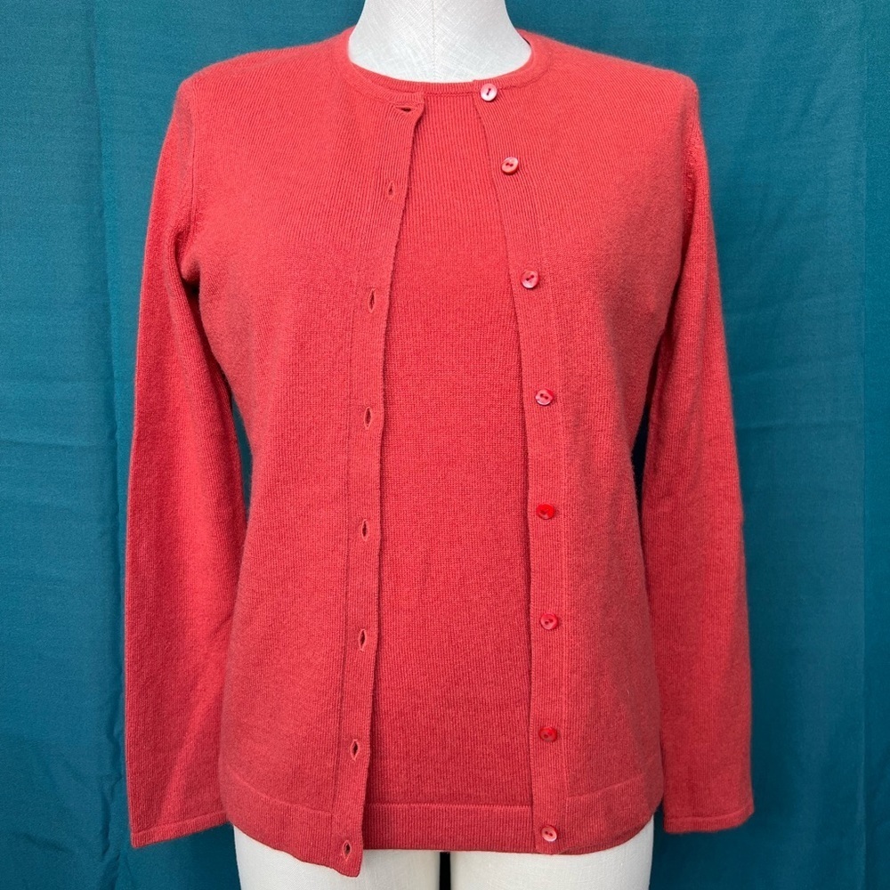 McDuff Essentials Cashmere Sweater Set Cardigan & Shell Rust XS